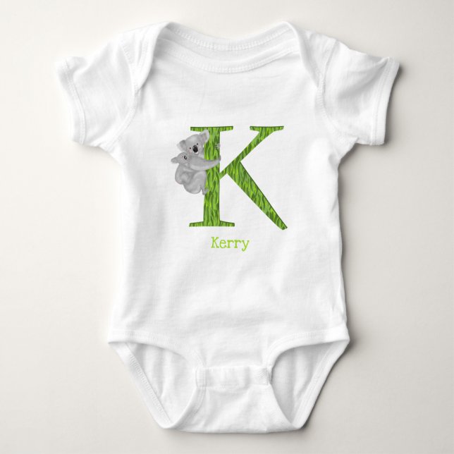 Body Para Bebé El animal ABC K es para koala baby bodysuit (Anverso)