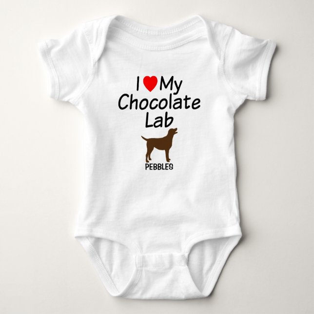 Body Para Bebé El bebé ama al perro del laboratorio de chocolate (Anverso)