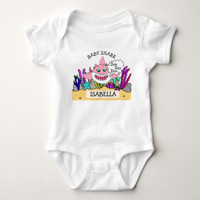 Body Para Bebé El bebé de un bebé de tiburón personalizado (Anverso)