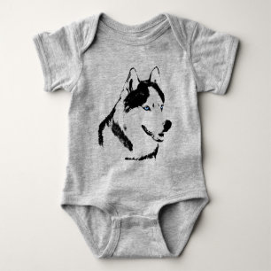 Body Para Bebé El bebé Husky Bodysuit bebé Siberian Husky Una pie