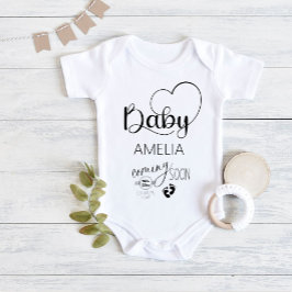 Body Para Bebé El bebé viene pronto Invitación Nombre Traje para 