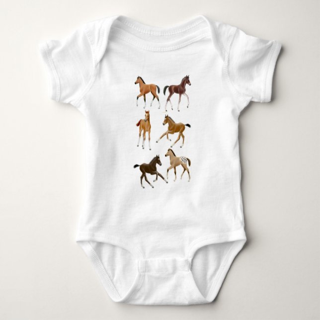 Body Para Bebé El caballo juguetón pare una pieza del bebé (Anverso)