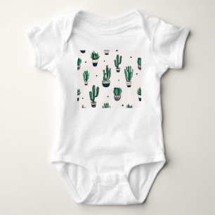 Body Para Bebé El Cacti Decorativo Suculta El Patrón Sin Margen