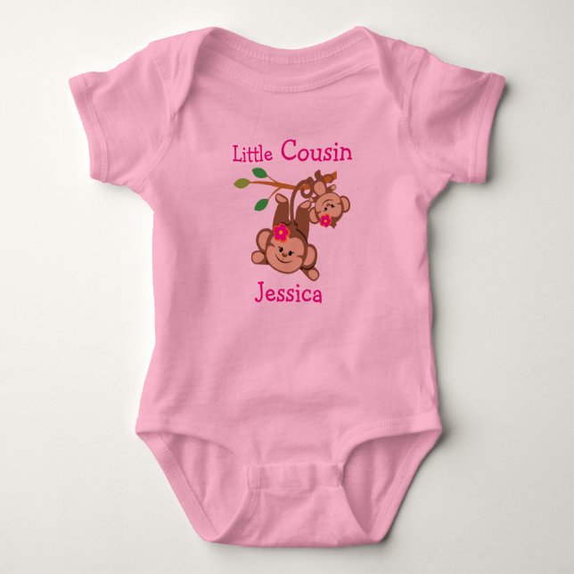 Body Para Bebé El chica personalizado Monkeys al pequeño primo (Anverso)