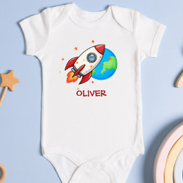 Body Para Bebé El cohete rojo roto en el espacio