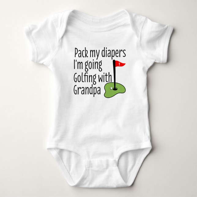 Body Para Bebé El compañero de golf de abuelo (Anverso)