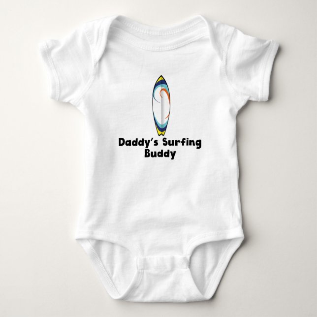 Body Para Bebé El compinche que practica surf del papá (Anverso)