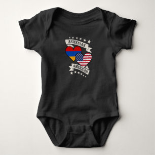 Body Para Bebé El corazón armenio-americano bandea Armenia Améric