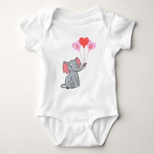 Body Para Bebé El día de San Valentín de elefante lindo