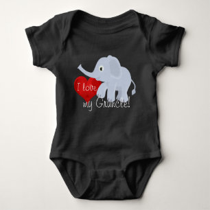 Body Para Bebé El elefante con el corazón declara, "amo mi