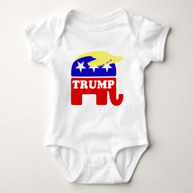 Body Para Bebé El elefante del republicano del Toupee de Donald (Anverso)