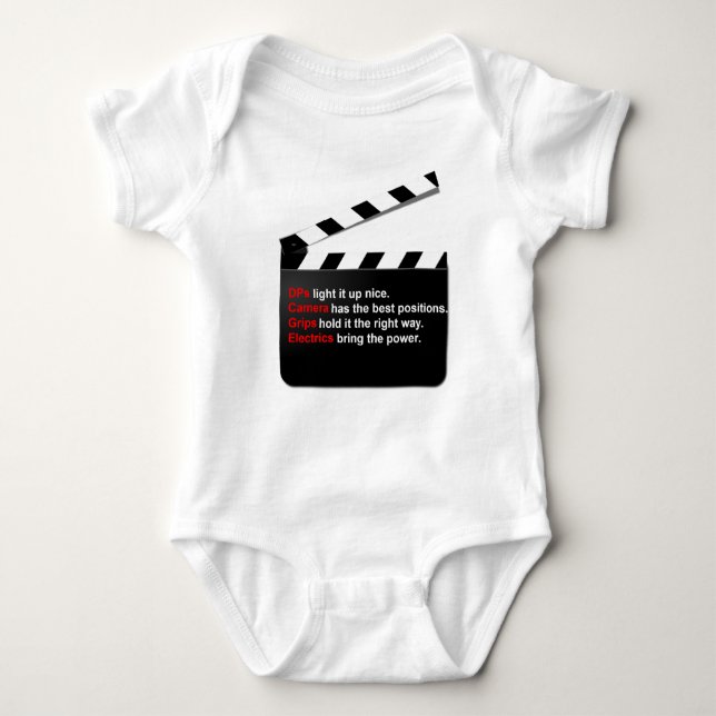 Body Para Bebé El equipo de cine dirige el dedo al montón (Anverso)