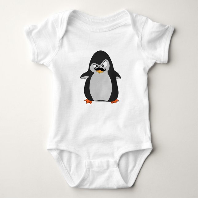 Body Para Bebé El extraño pingüino negro Naranja gris negro (Anverso)