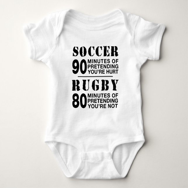 Body Para Bebé El fútbol contra el rugby (Anverso)