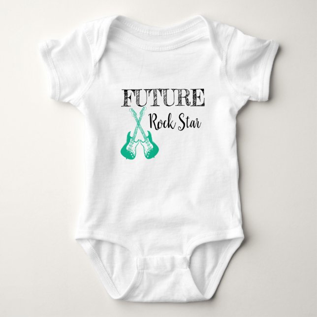 Body Para Bebé El futuro del rock y Roll Baby Bodysuit (Anverso)