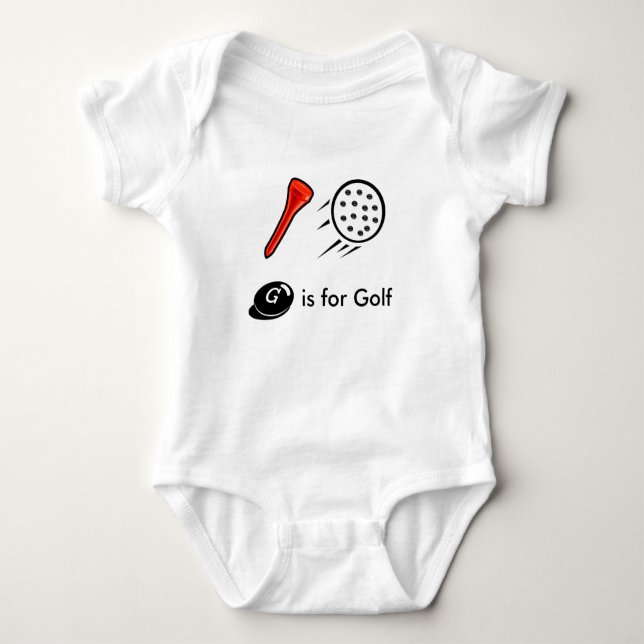 Body Para Bebé El golf lindo embroma la camiseta (Anverso)
