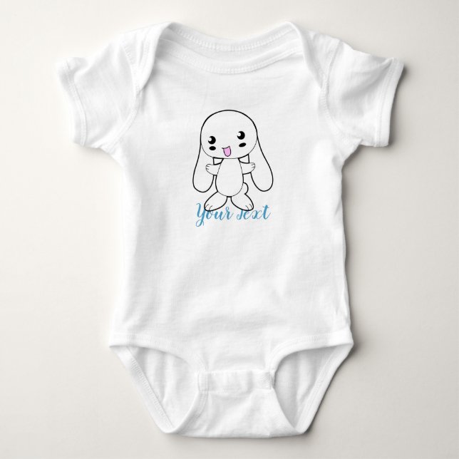 Body Para Bebé El gran Personalizado de Kawaii Bunny (Anverso)