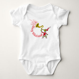 Body Para Bebé El Grinch Soplando la Bocina de Grinchmas Feliz