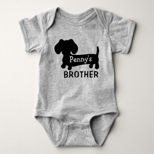 Body Para Bebé El hermano bebé de Dachshund personalizado con su
