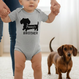 Body Para Bebé El hermano bebé de Dachshund personalizado con su
