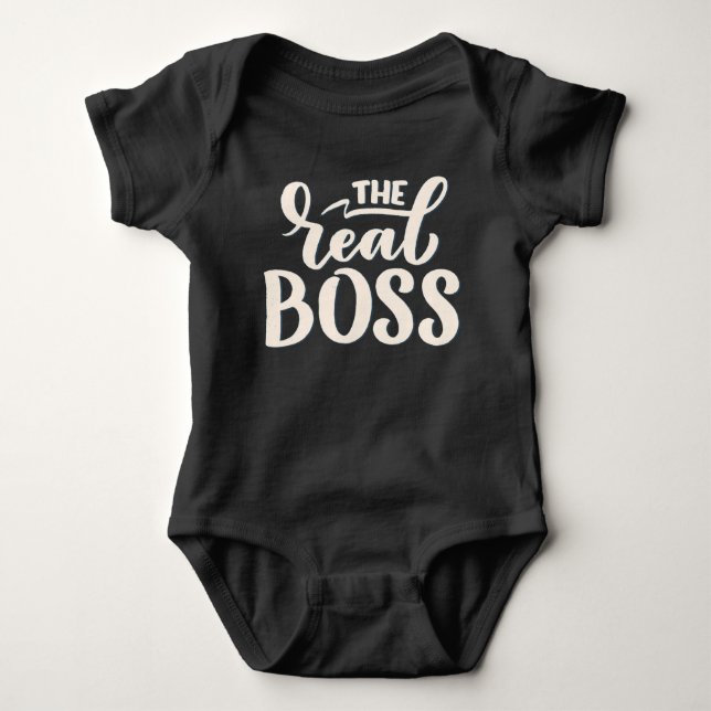 Body Para Bebé El jefe real (La jefa) conjunto de Mamá y Yo (Anverso)