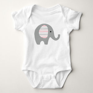 Body Para Bebé El mono del bebé con rosa gris del elefante aline