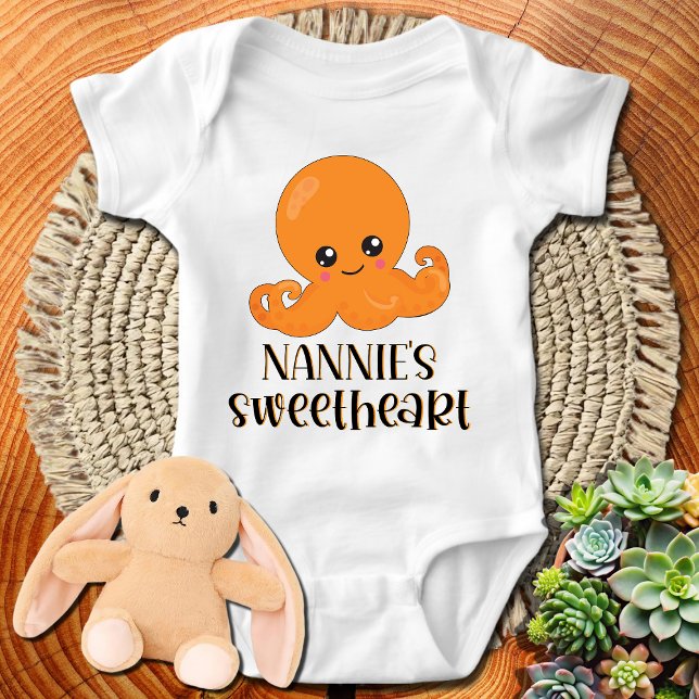 Body Para Bebé El Naranja de Nannie, el pulpo de Kawaii (Subido por el creador)