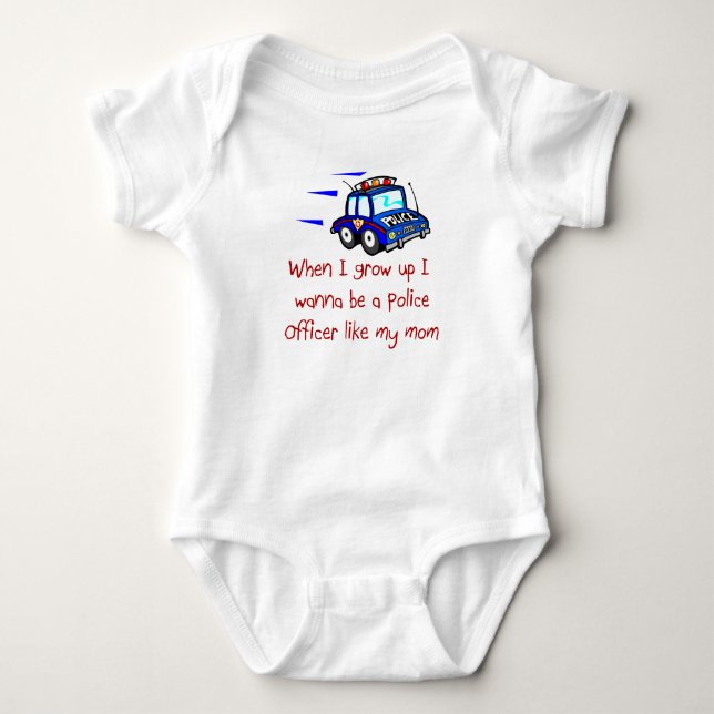Body Para Bebé El oficial de Policer tiene gusto de mi camiseta (Anverso)