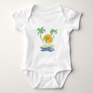 Body Para Bebé El paisaje de las playas de las islas tropicales.