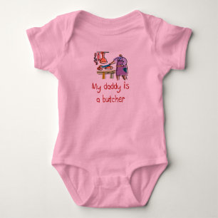 Body Para Bebé El papá es una camiseta del bebé del carnicero