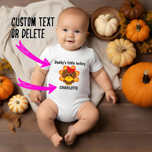 Body Para Bebé El pavo de papá con cualquier traje de bebé.
