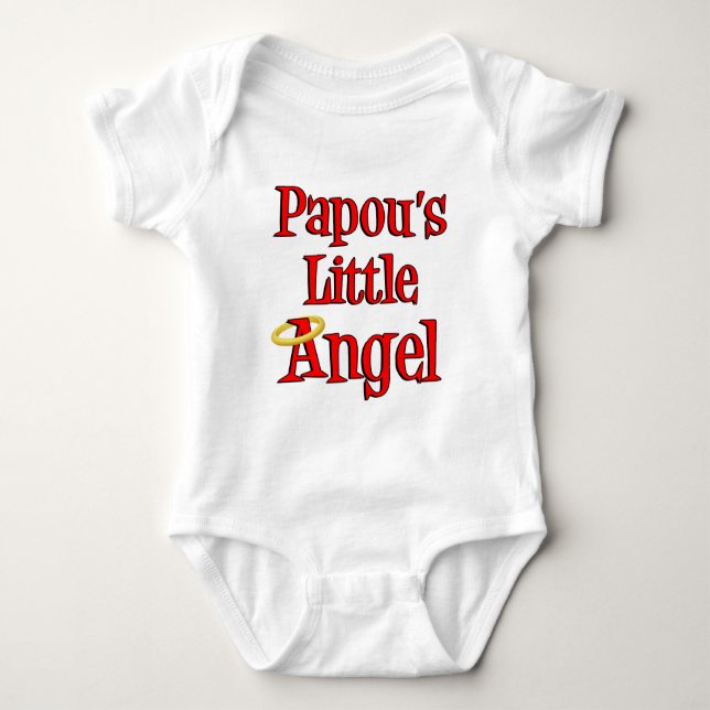 Body Para Bebé El pequeño ángel de Papou (Anverso)