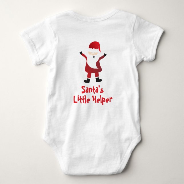 Body Para Bebé El pequeño ayudante del Papá Noel Rojo (Reverso)