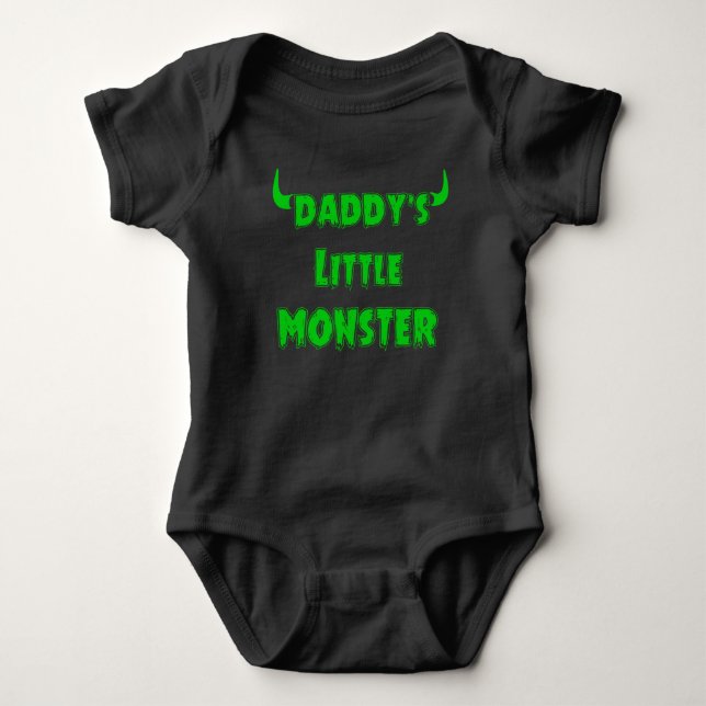 Body Para Bebé El pequeño monstruo del papá divertido - ropa (Anverso)