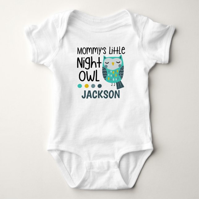 Body Para Bebé El pequeño noctámbulo de la mamá (Anverso)