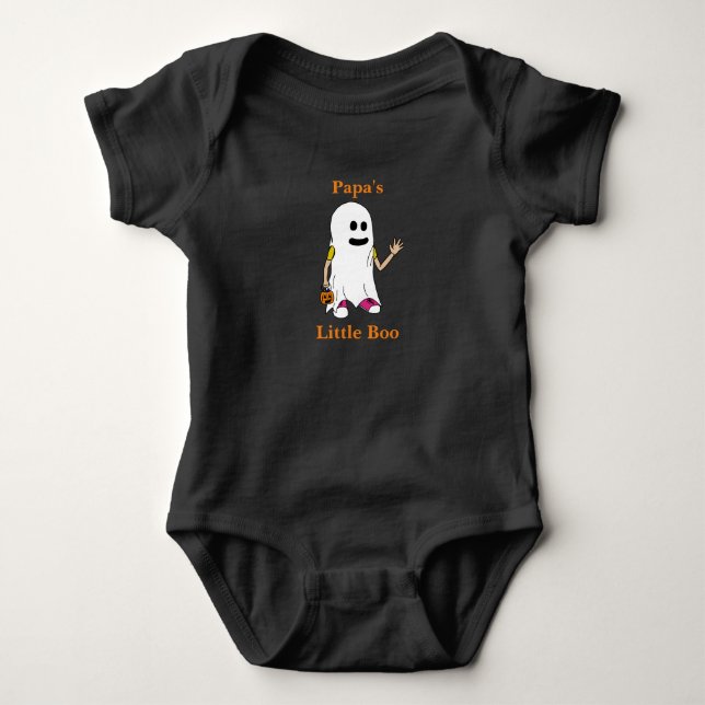 Body Para Bebé El pequeño novio de papá de Halloween con fantasma (Anverso)