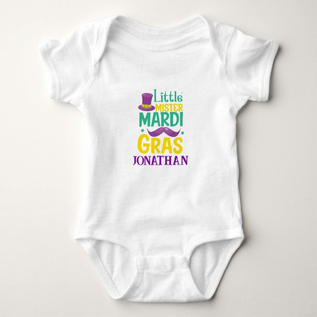 Body Para Bebé El pequeño señor Mardi Gras personalizado (Anverso)