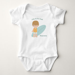 Body Para Bebé El pequeño Surfer Dude Personaliza