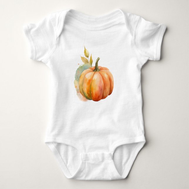 Body Para Bebé El pequeño traje de bebé de calabaza es lindo (Anverso)