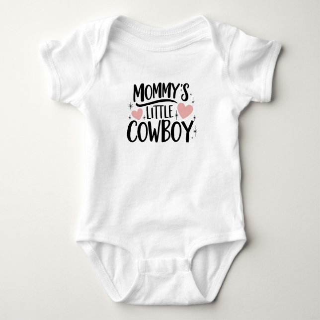 Body Para Bebé El pequeño vaquero de mamá (Anverso)