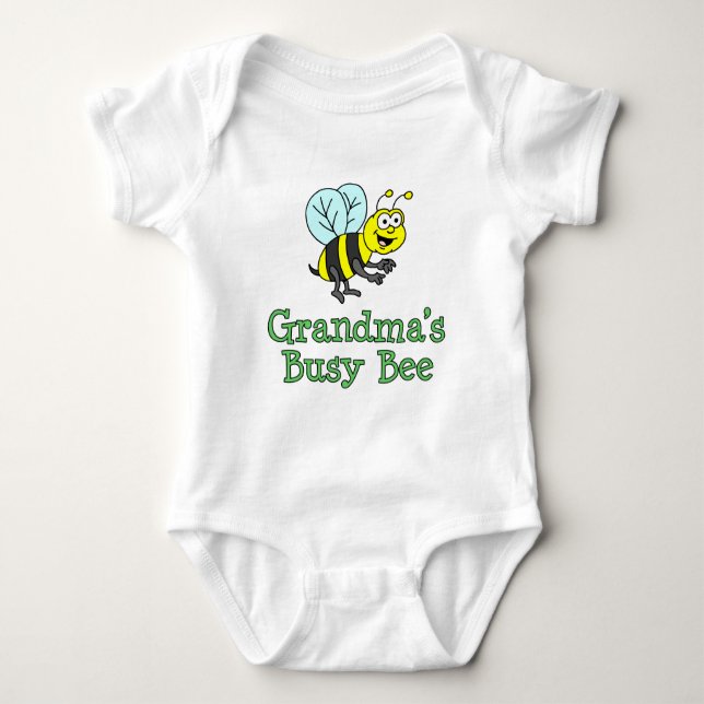 Body Para Bebé El Personalizado de abeja ocupada de la abuela (Anverso)