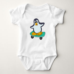 Body Para Bebé El pingüino como patinador en el Skateboard