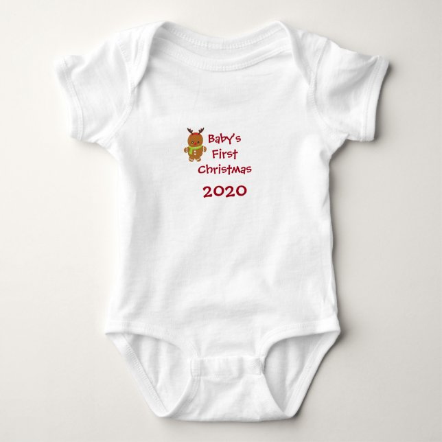 Body Para Bebé El primer chico de pan de jengibre de Navidad (Anverso)