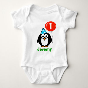 Body Para Bebé El primer creeper de cumpleaños del bebé   pingüin