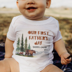 Body Para Bebé El primer día del padre en Woodland personalizado