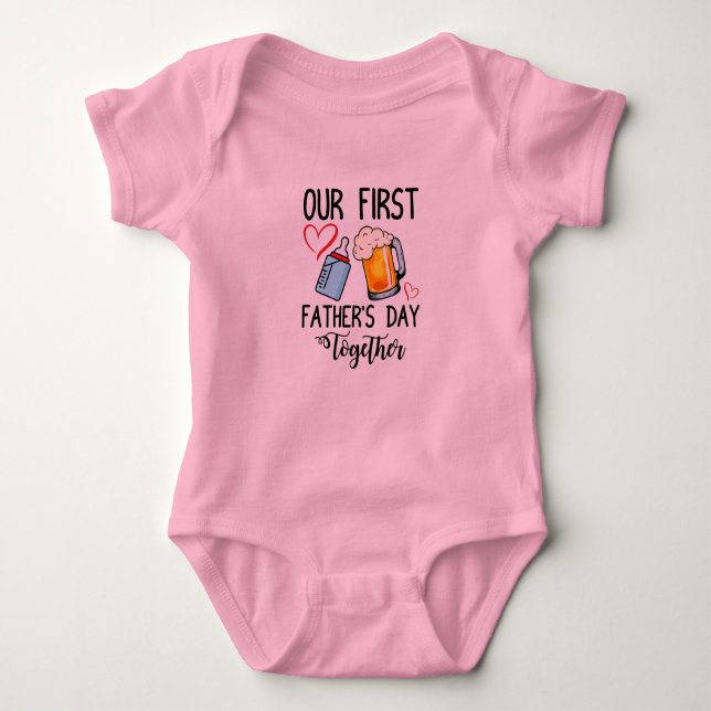 Body Para Bebé El primer día del padre juntos (Anverso)