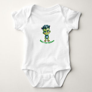 Body Para Bebé El primer Halloween de bebé Frankenstein