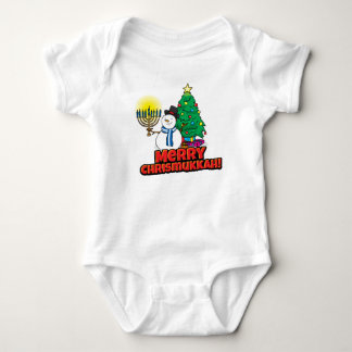 Body Para Bebé El primer hombre de nieve de Chrismukkah sostiene