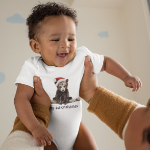 Body Para Bebé El primer Navidad de Osito, personalizado