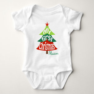 Body Para Bebé El primer Navidad del bebé bodysuit Árbol de Navid
